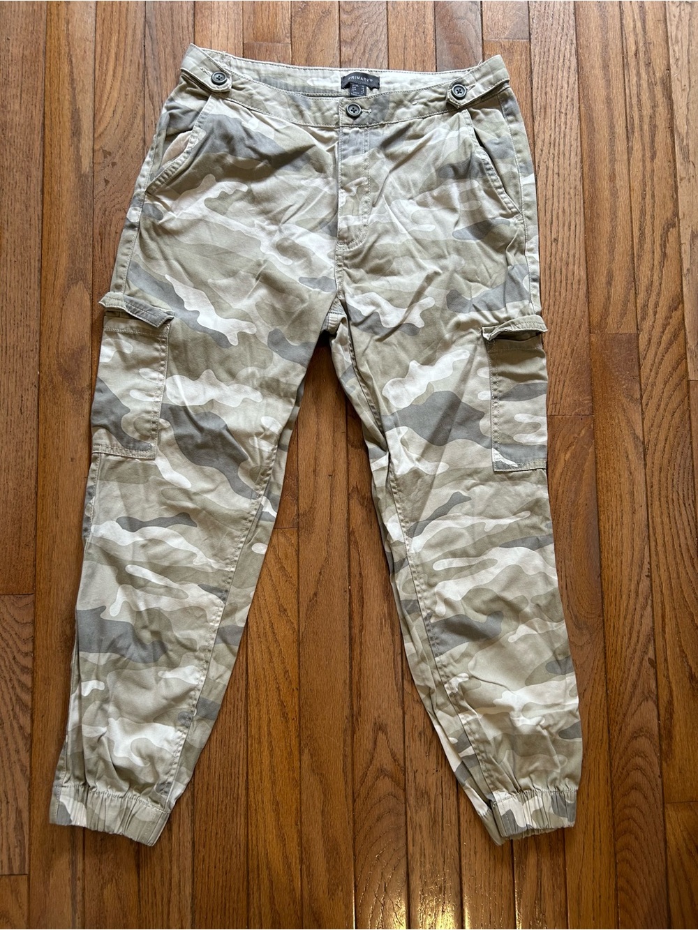 Primark Women's Beige Camouflage Cargo Joggers